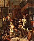 Jan Steen Canvas Paintings - The Feast of St. Nicholas